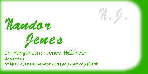 nandor jenes business card